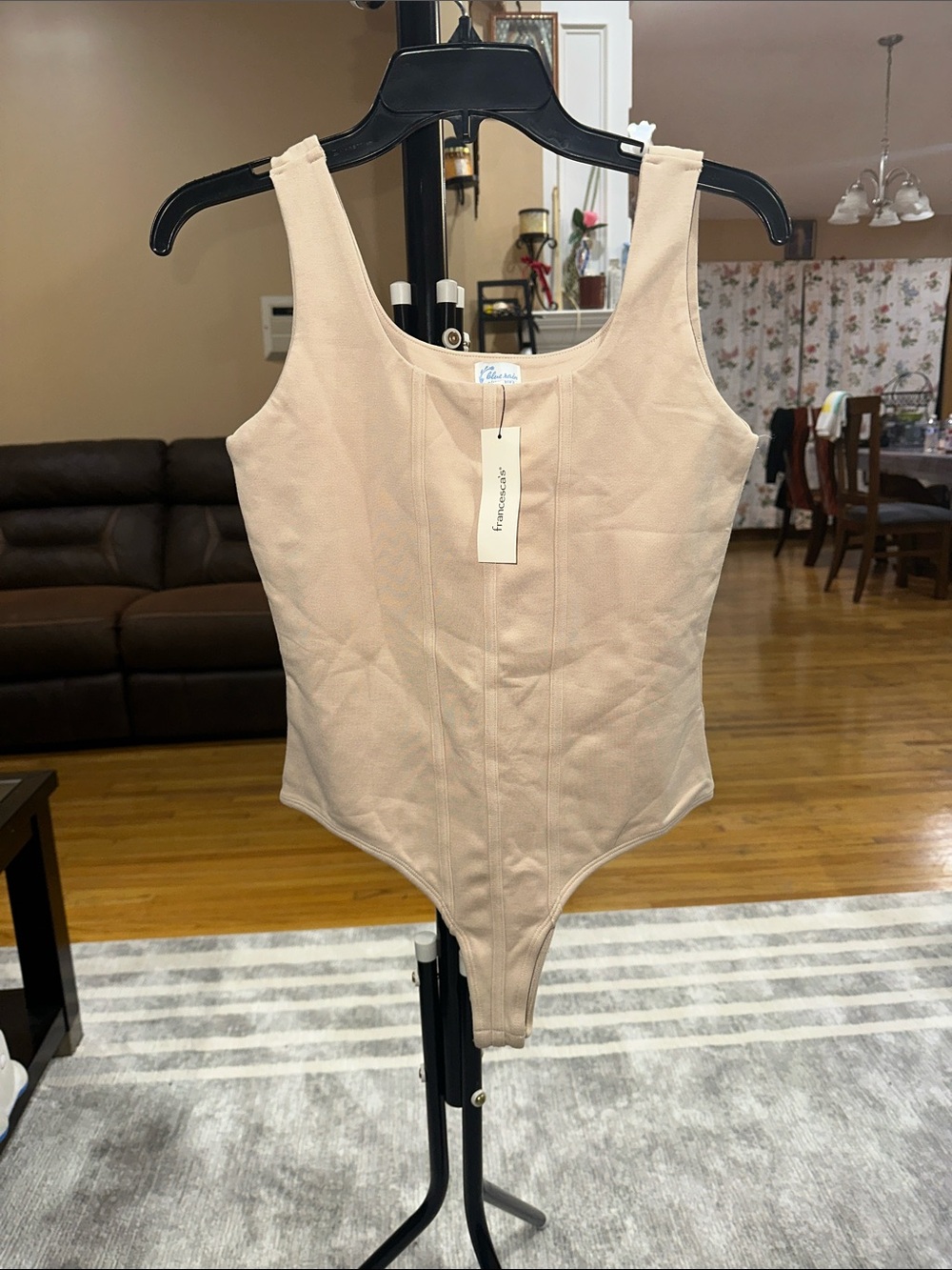 Beige Tank One-Piece Bodysuit